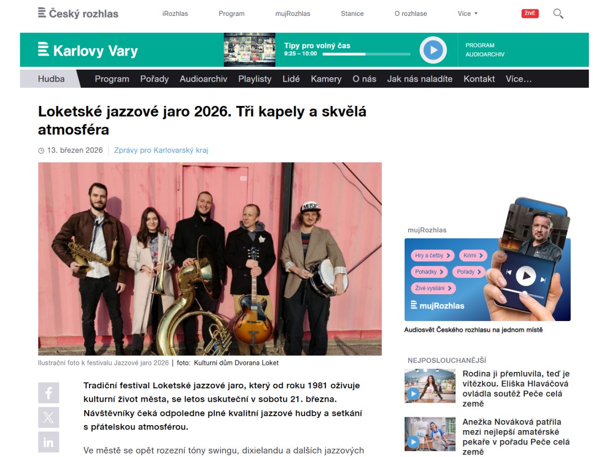 Loketské jazzové jaro 2026. Tři kapely a skvělá atmosféra