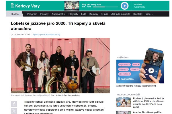 Loketské jazzové jaro 2026. Tři kapely a skvělá atmosféra