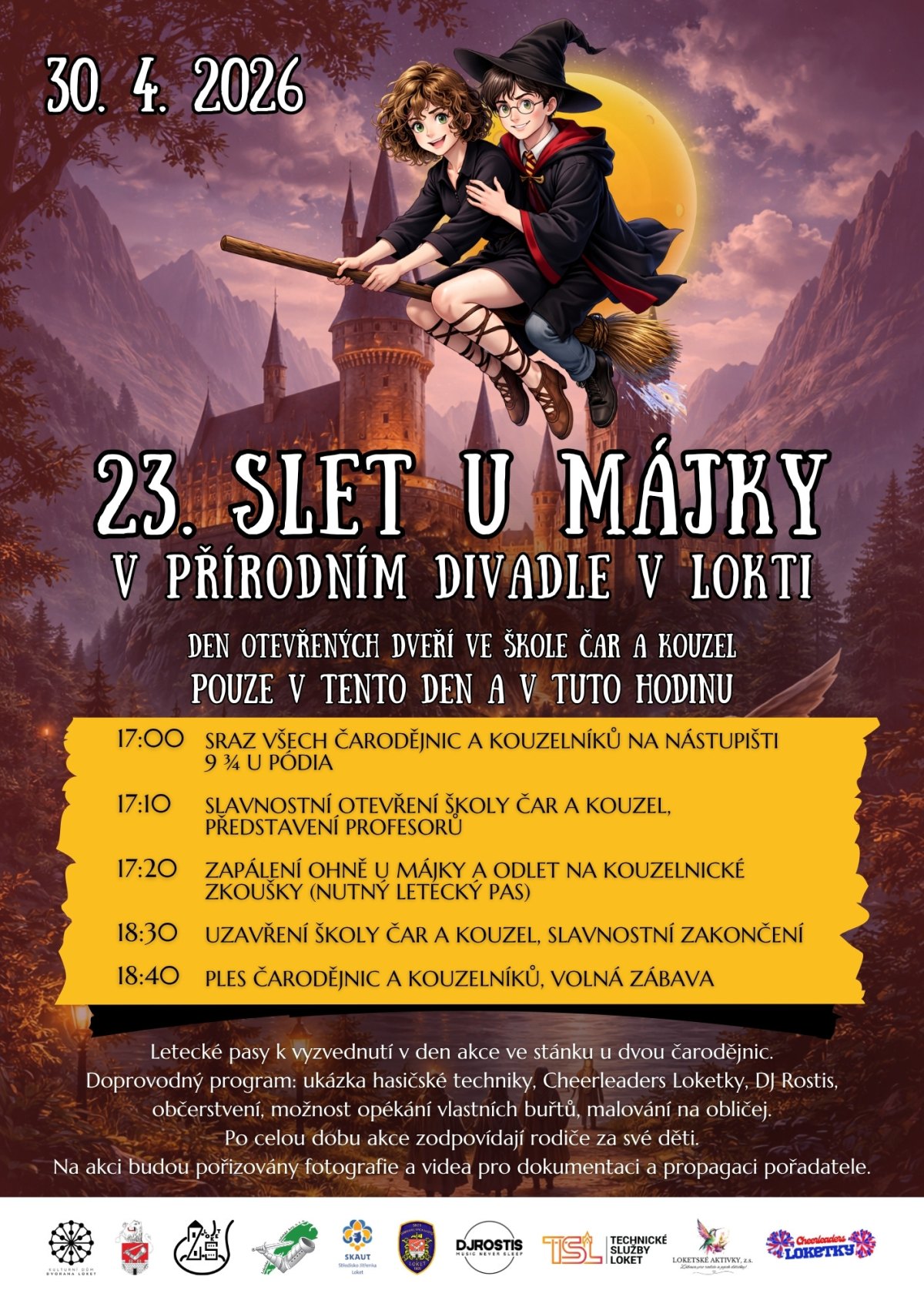 23. ČARODĚJNICKÝ SLET U MÁJKY - Den otevřených dveří ve škole čar a kouzel