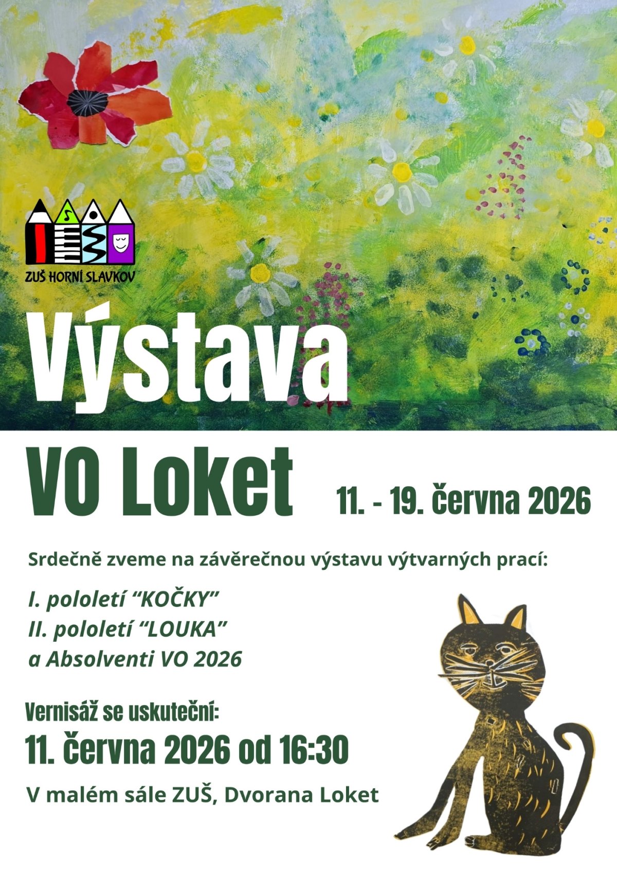 Výstava výtvarného oboru ZUŠ Loket