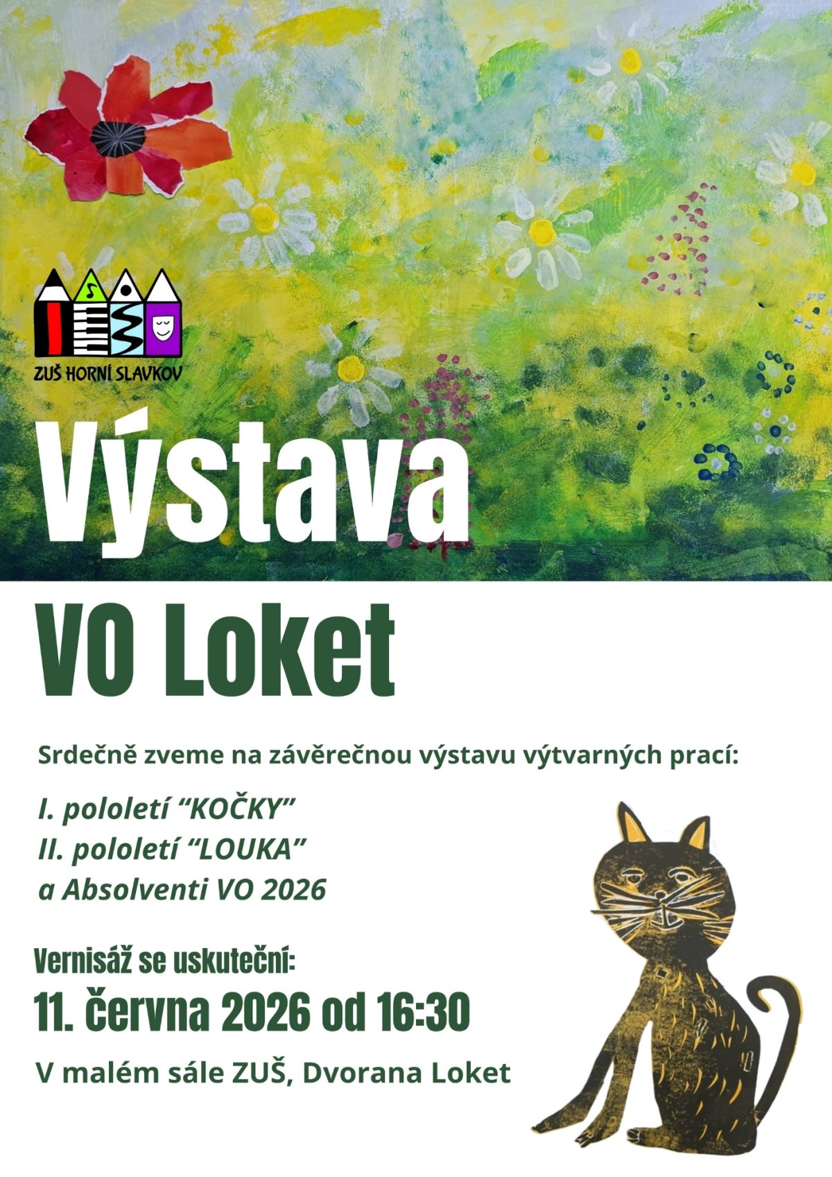 Vernisáž výstavy výtvarného oboru ZUŠ Loket